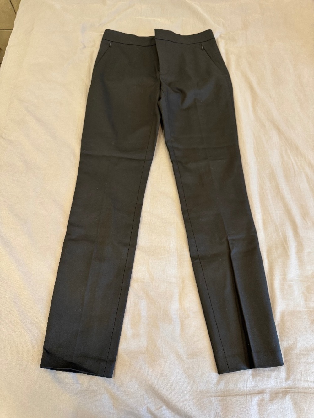 Club Monaco Women’s Black Seamed Slim Trousers with Zip Pockets Size 0